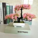 Potted artificial bonsai plant for indoor decor and events