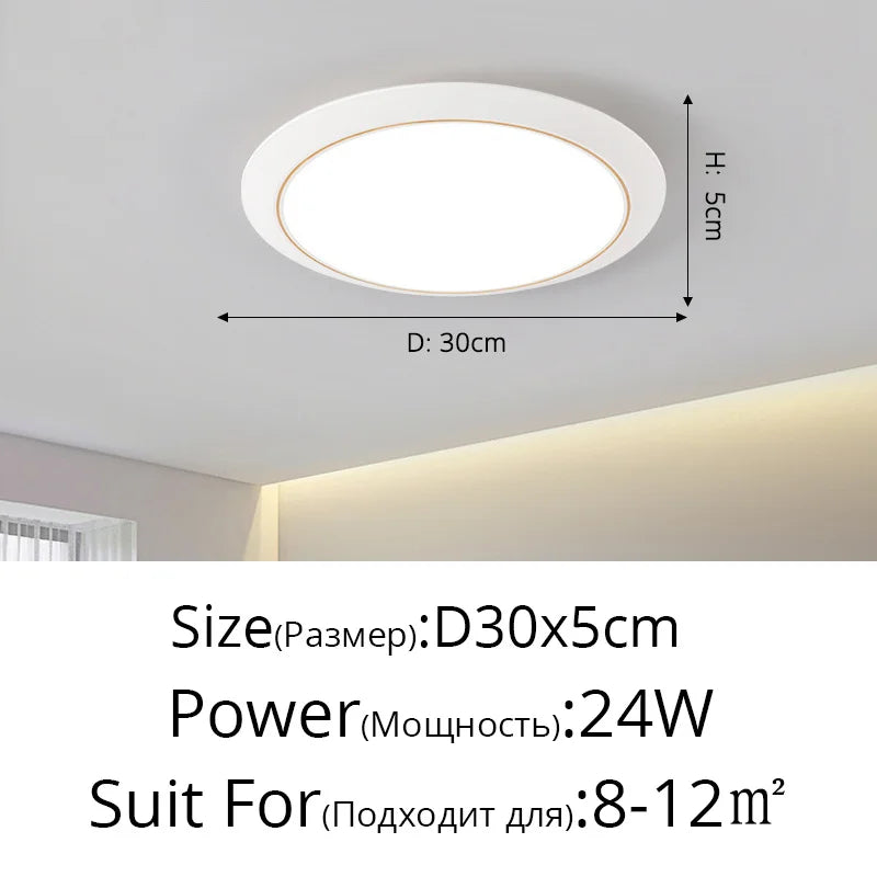 Ultra-thin modern minimalistic circular three-proof LED chandelier - vue 12 sur 22