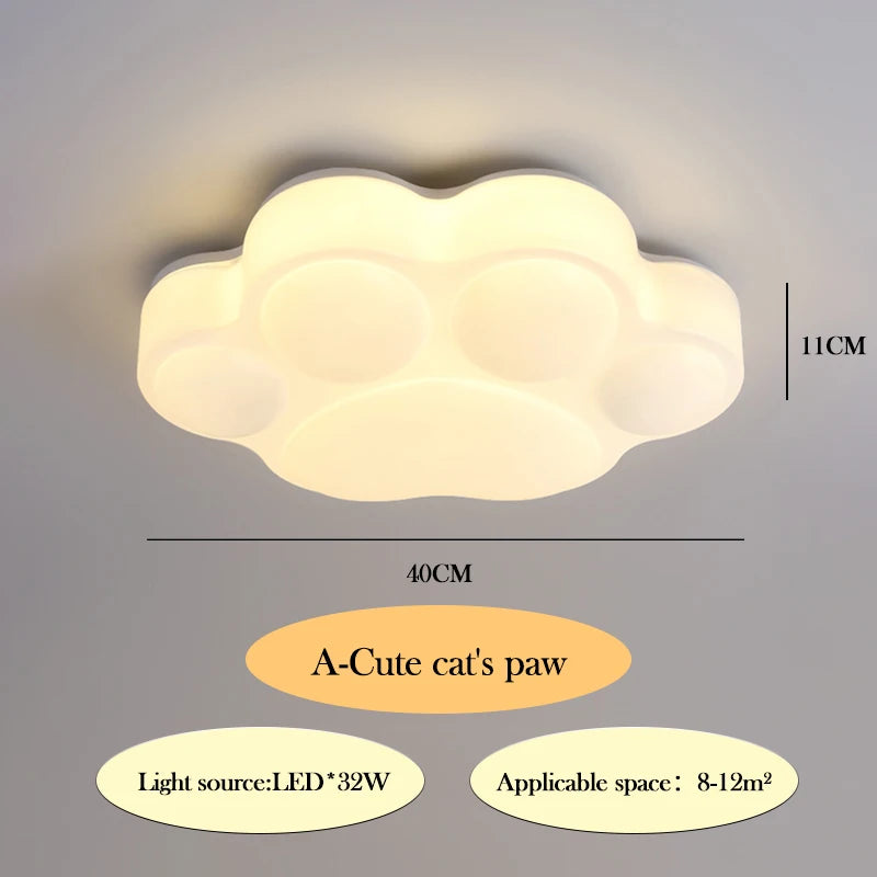Cute cat paw ceiling light for children