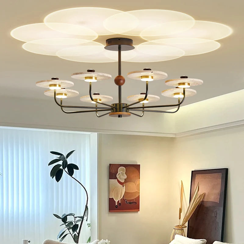 Retro natural stone pendant light for hotels and restaurants