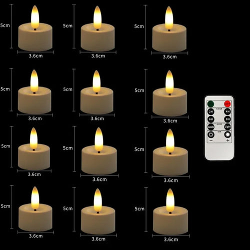 flameless led tea lights with remote control for party decorations - vue 9 sur 8