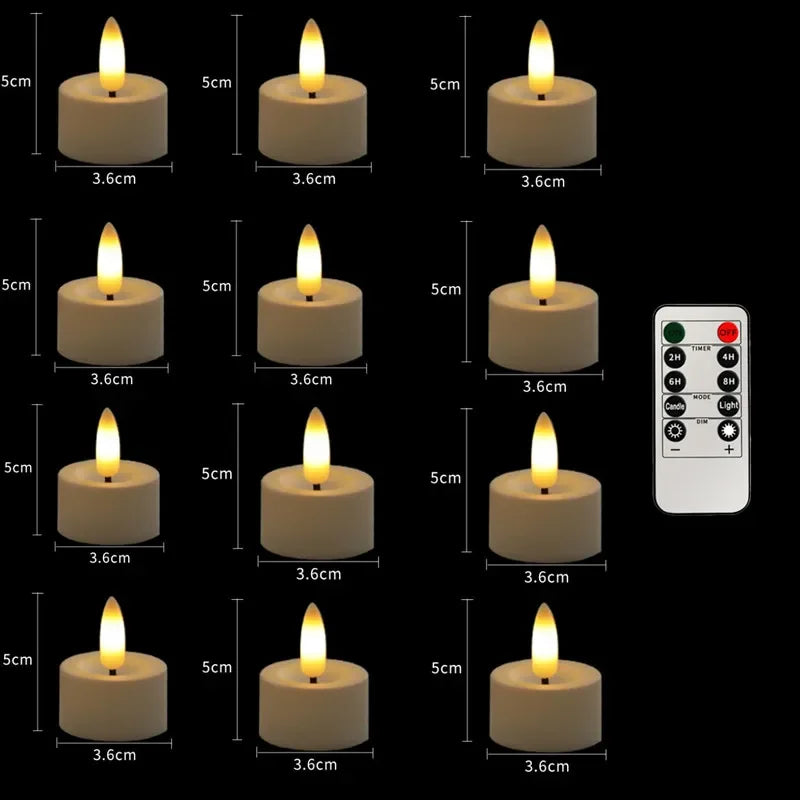 flameless led tea lights with remote control for party decorations - vue 8 sur 8