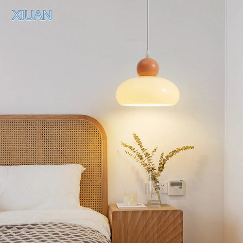 French art glass LED pendant lamp e27 bauhaus - vue 4 sur 8
