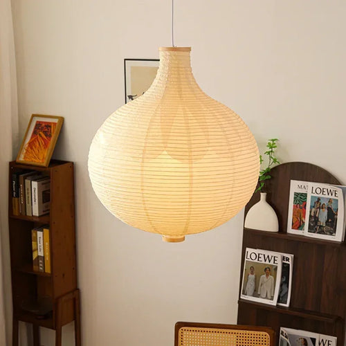 Japanese round paper pendant lamp with decorative hanging light