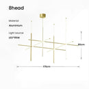 Italian designer tubular LED pendant chandelier