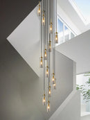 Glass chandelier for decorative indoor suspended lighting