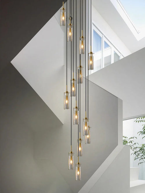 Glass chandelier for decorative indoor suspended lighting - vue 2 sur 15