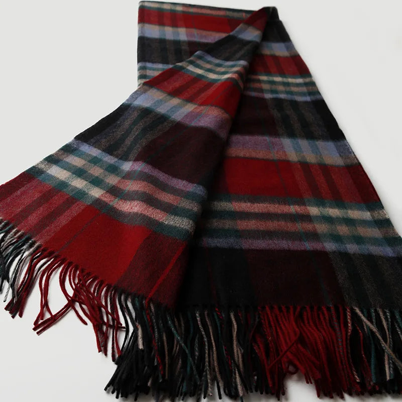Warm tartan wool and cashmere plaid, pastoral style
