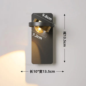 Modern 360° rotatable LED wall light with eye protection
