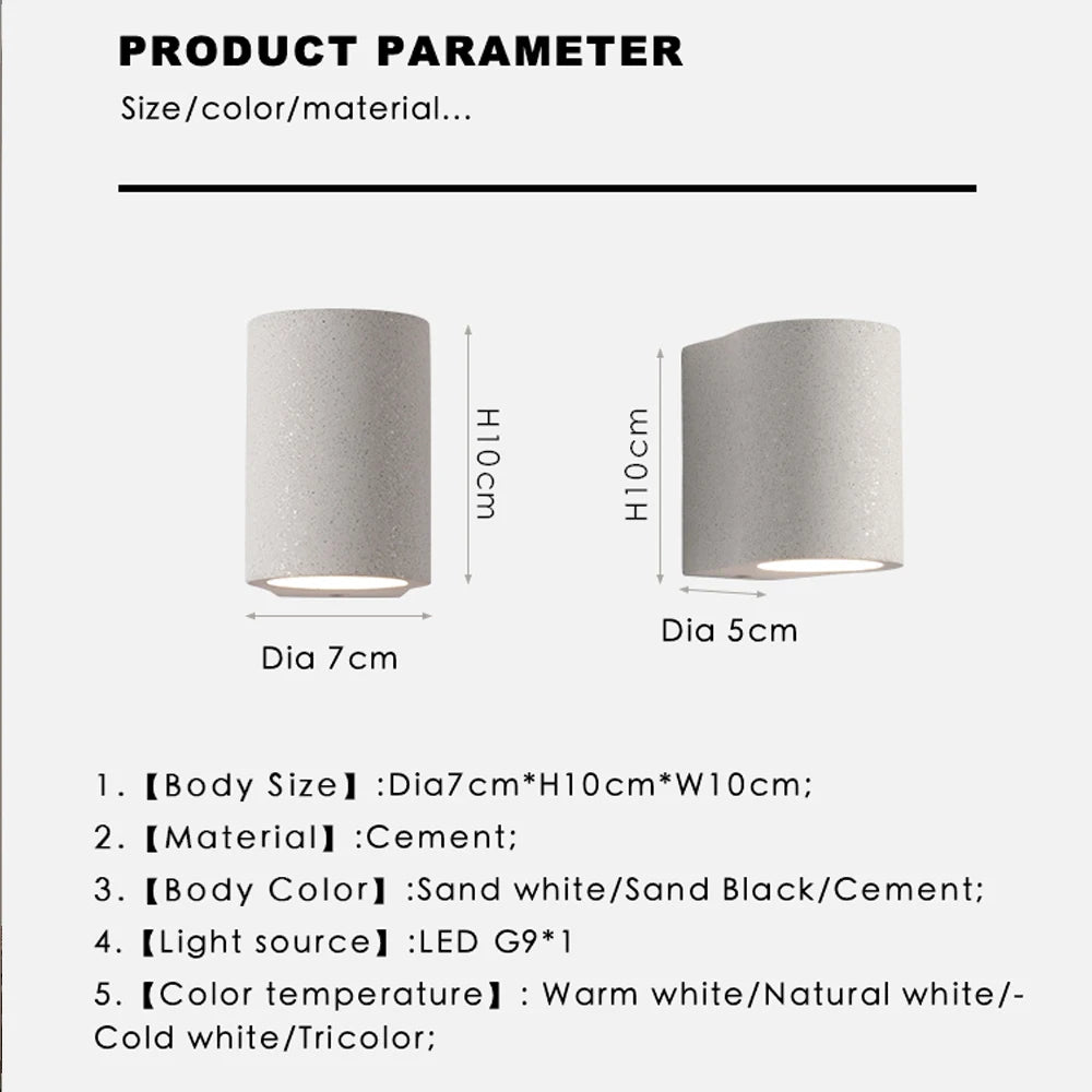 Creative terrazzo cement wall light - vue 4 sur 9