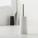 Toilet brush and free standing holder set for bathroom
