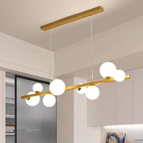 Glass shade chandelier pendant light for home decor - vue 3 sur 10