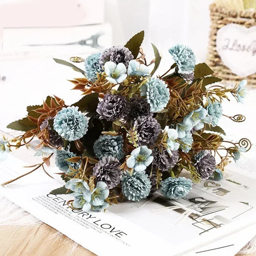Artificial silk lilac bouquet for floral decor - vue 6 sur 12