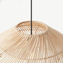 Vintage Asian style rattan chandelier with suspended LED
