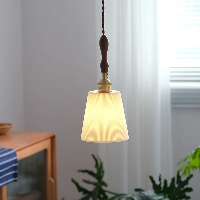 Japanese ceramic LED pendant light for kitchen and restaurant