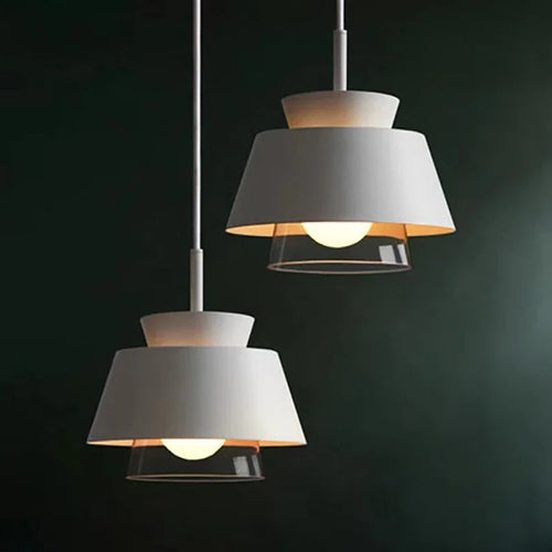 Nordic style glass and iron pendant light for decorative interiors - vue 5 sur 13