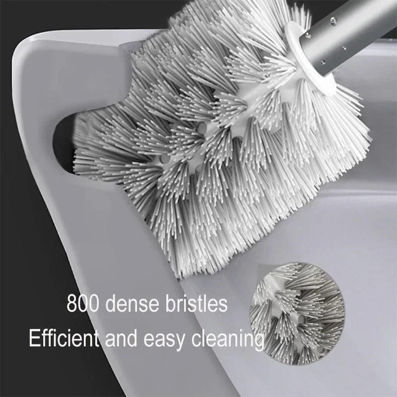 Aluminium wall-mounted brush with no-drill installation for effective cleaning - vue 5 sur 10