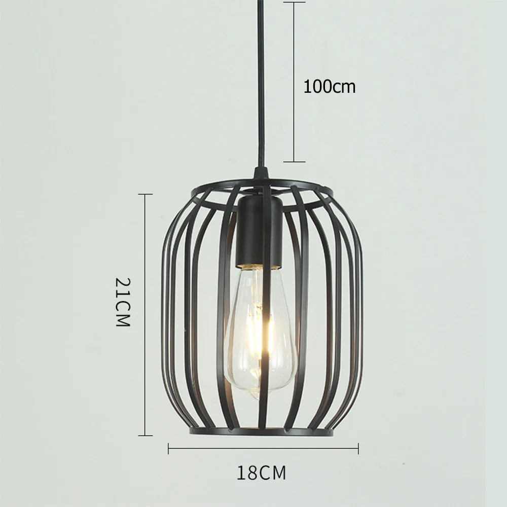Vintage metal cage industrial pendant light