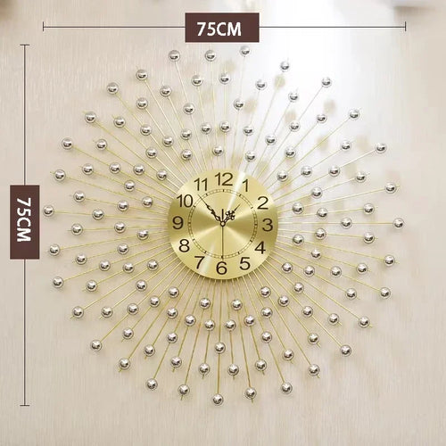 European design silent metal creative wall clock - vue 9 sur 9
