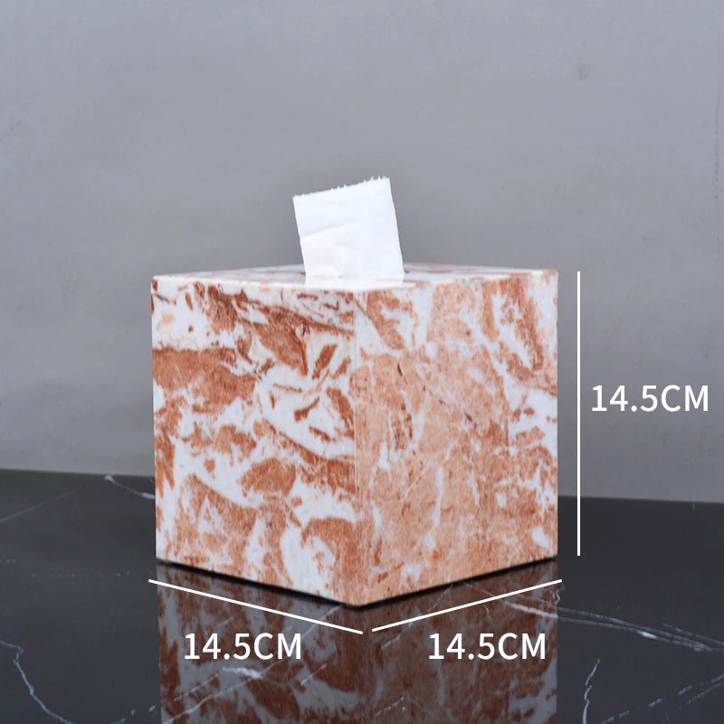 natural marble bathroom accessory set - vue 11 sur 17