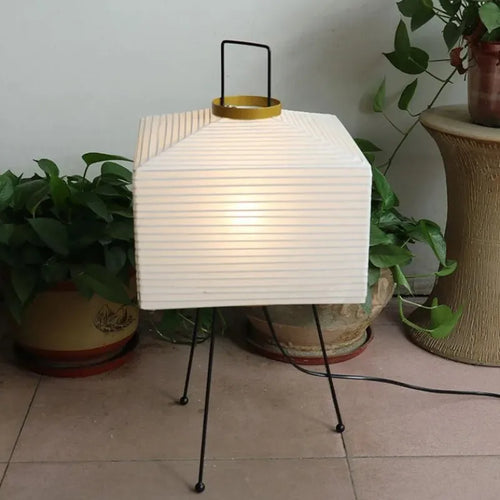 Japanese rice paper table lamps wabi-sabi style - vue 4 sur 7
