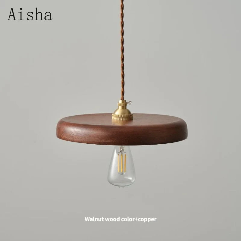Vintage solid wood pendant light for a warm interior glow