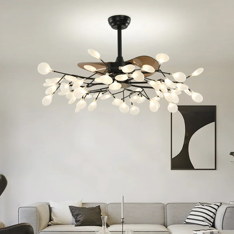 Modern creative ceiling fan pendant with LED light