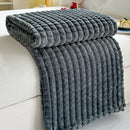Imitation fur check flannel throw for winter living room