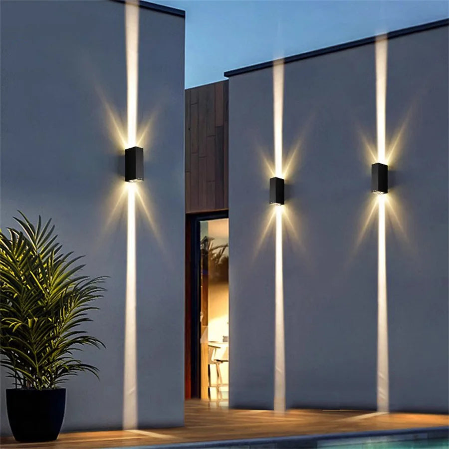 Modern waterproof outdoor aluminium LED wall light - vue 3 sur 15