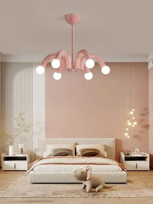 Modern milky white LED pendant light, living room, bedroom, children's room, creative decoration pendant light - vue 6 sur 11