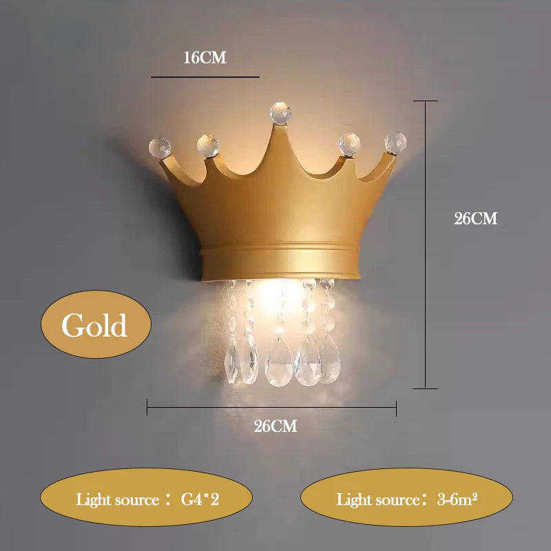Modern crystal wall lights for children's bedroom