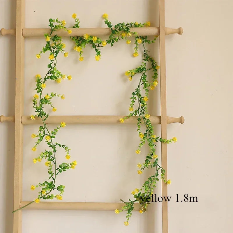Artificial eucalyptus gypsophila vine for hotel and lobby decoration