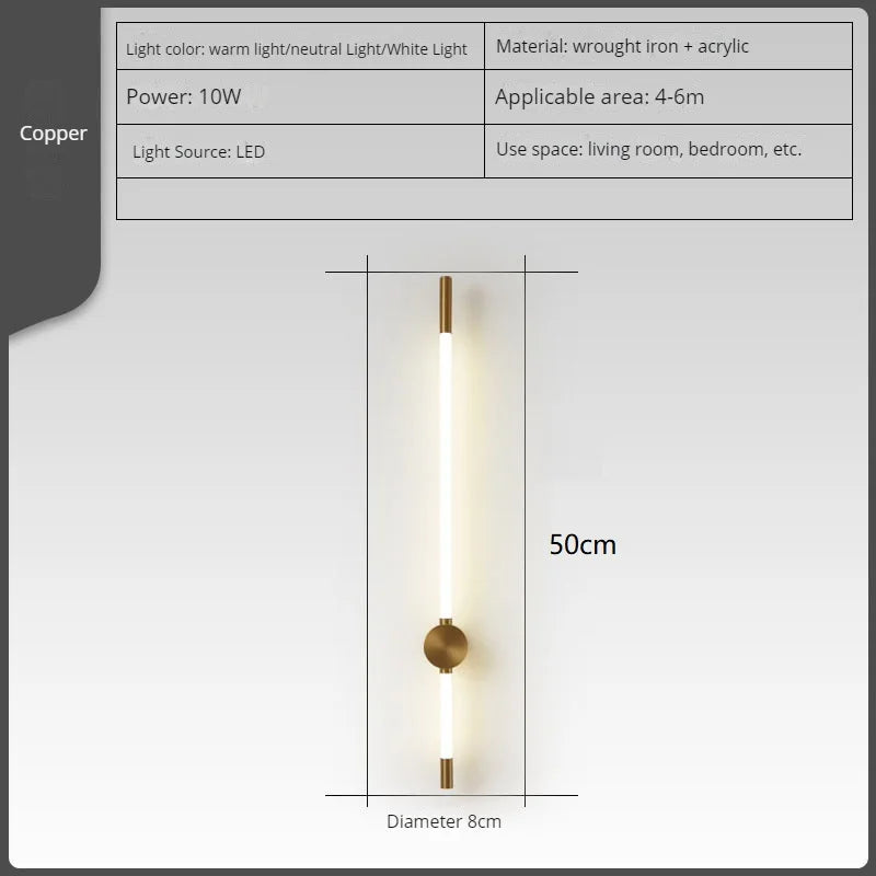 applique murale led minimaliste nordique de luxe moderne