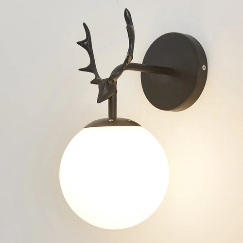Retro glass ball decorative LED wall light night lamp - vue 3 sur 16