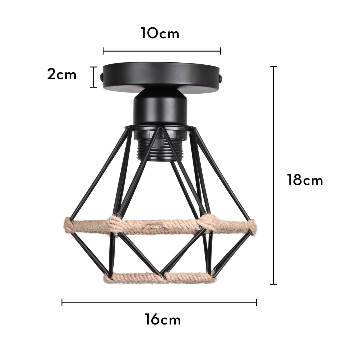 Rustic industrial vintage metal flush mount ceiling light for creative interiors - vue 16 sur 20
