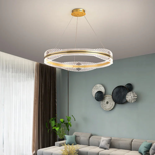 Modern gold nordic design hanging chandelier indoor lighting - vue 3 sur 12