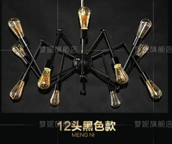 Adjustable industrial spider retro pendant light in iron - vue 11 sur 11