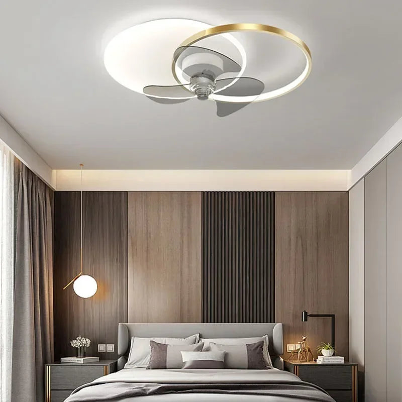 Ceiling fan with remote control LED light for indoor use