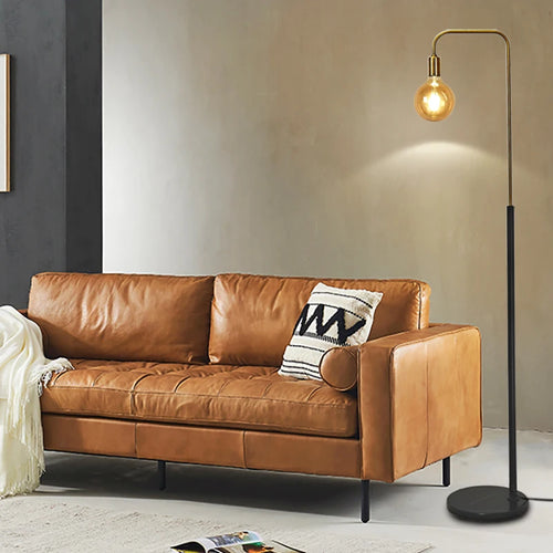 Retro brass LED floor lamp with minimalist creative design - vue 2 sur 7