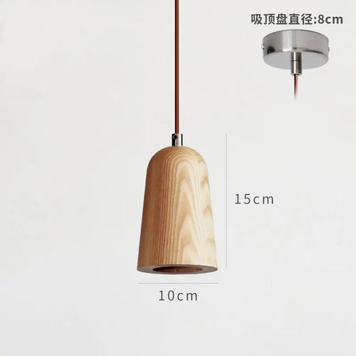 Solid wood Nordic pendant light for interior decoration - vue 14 sur 14