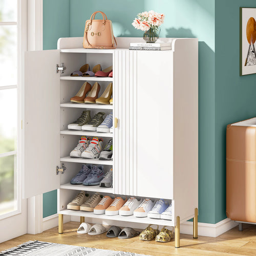 six-tier shoe rack with adjustable shelves - vue 3 sur 6