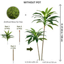 Set of 3 artificial dracaena plants for realistic decoration