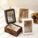 Transparent floating photo frame with dried flowers, decorative and handmade