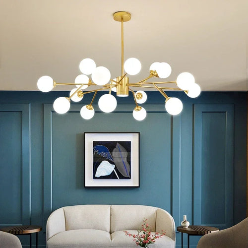 Elegant LED chandelier for modern indoor lighting - vue 3 sur 16