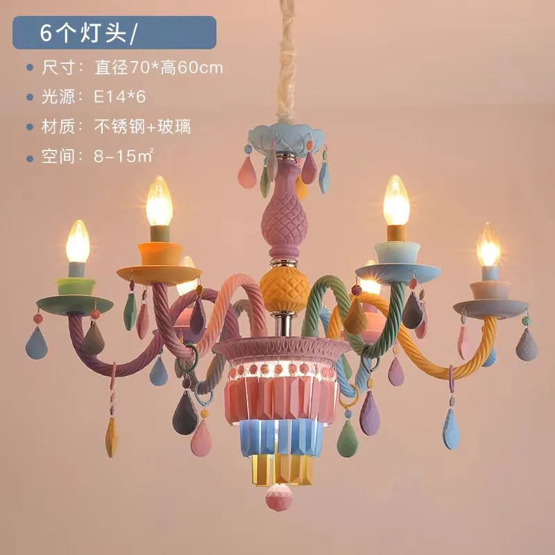 Kawaii crystal rainbow chandelier for children's bedroom decor - vue 11 sur 18