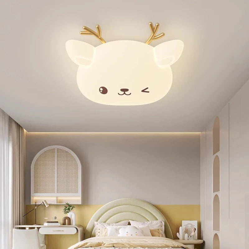 Nordic fawn ceiling light for a modern and cosy children's room
