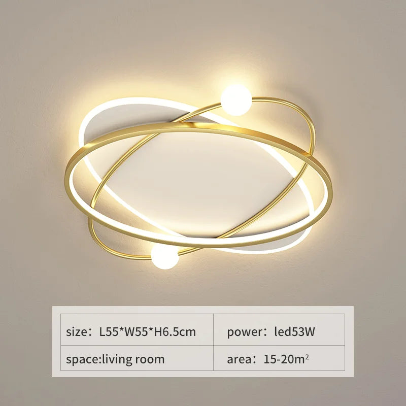 Modern LED ceiling light with remote control for interior decor - vue 10 sur 10