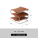 multifunctional leather and stainless steel storage rack