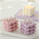 handmade decorative heart cube scented candle in soy wax