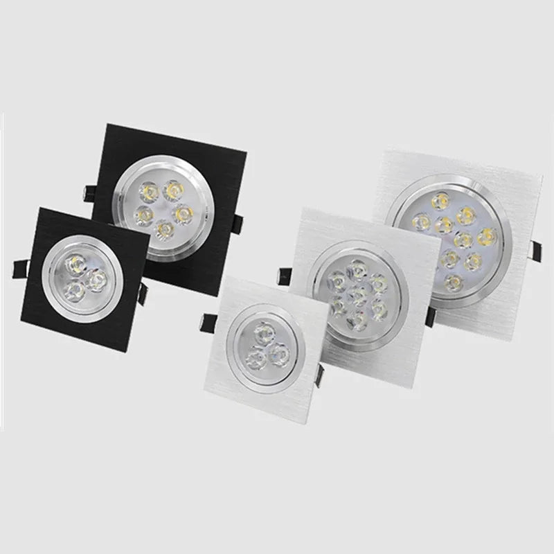 Dimmable square LED spotlight for interior decoration